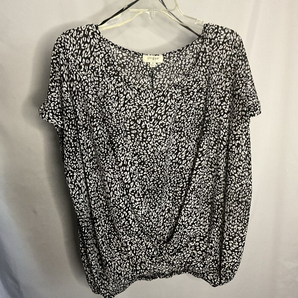 Umgee Women's Black and White Casual Blouse Size M